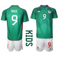 Mexico Raul Jimenez #9 Hjemmebanesæt Børn VM 2022 Kortærmet (+ Korte bukser)